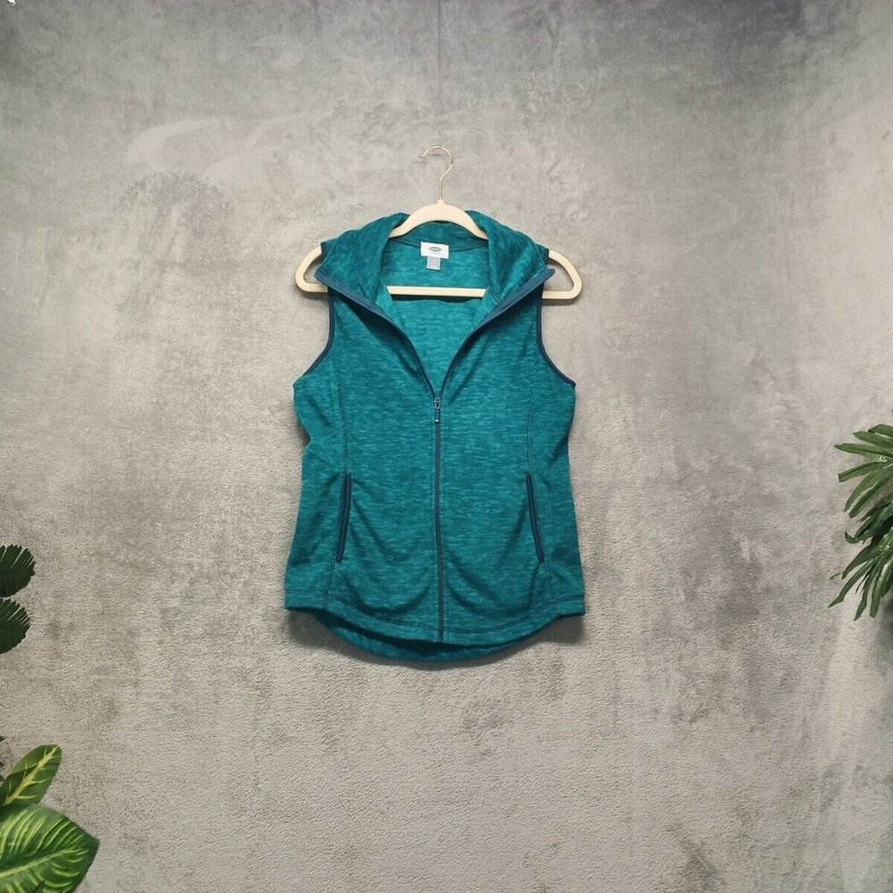 🍑OLD NAVY Women Fleece Jacket Thermal Full Zip Teal Small(4-6)